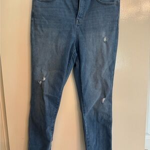 Madewell Size 29 Blue Skinny Crop Jeans Distressed Style